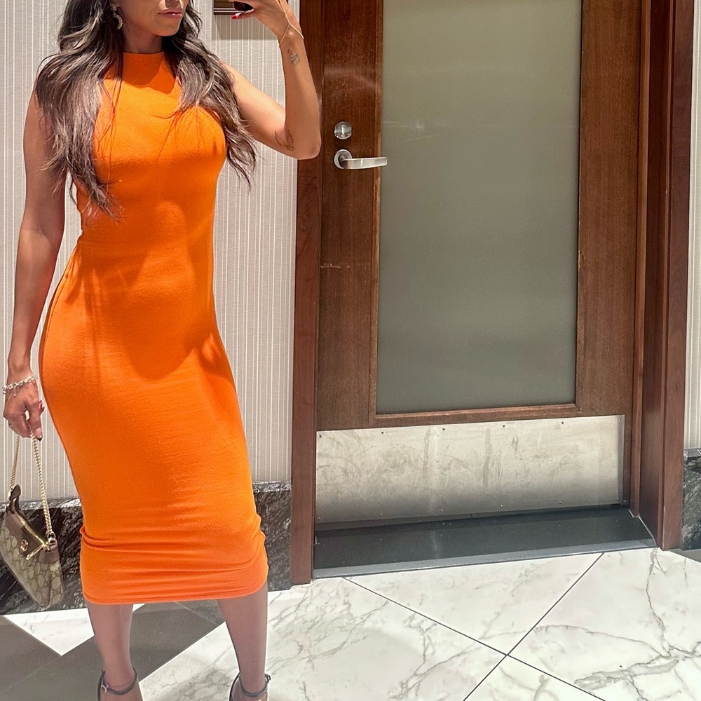 Naked Wardrobe Vibrant Orange Maxi Dress